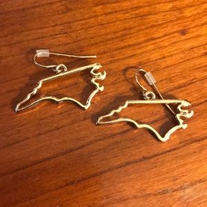 North Carolina gold earrings